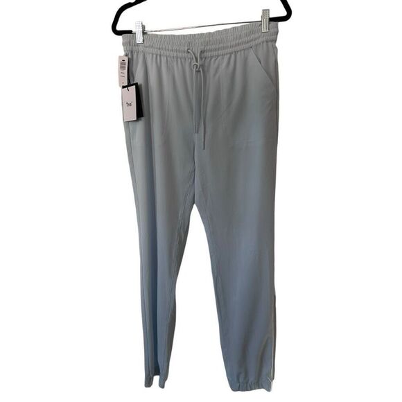 NWT Tna Aritzia Light Blue Elastic Waist Drawstring Tapered Jogger Pants Small
